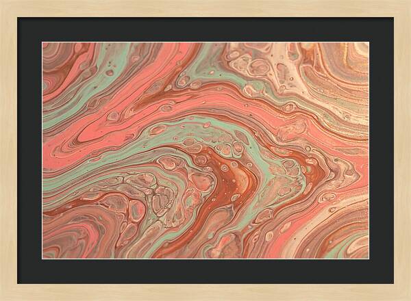 Fluid Harmony In Coral Pink And Mint Green