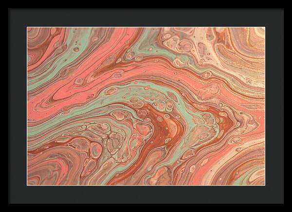 Fluid Harmony In Coral Pink And Mint Green
