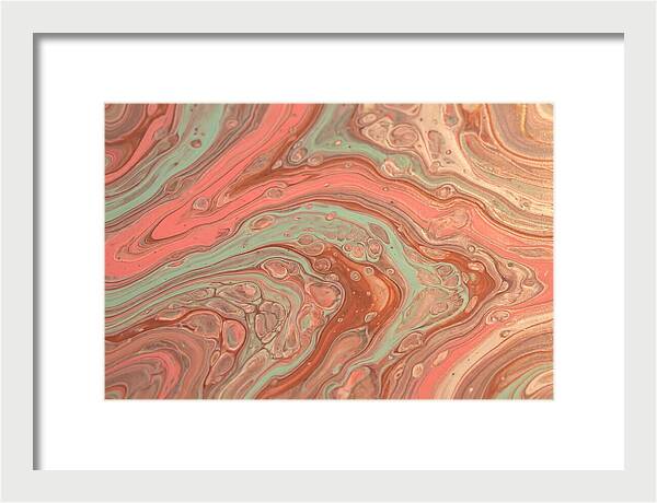 Fluid Harmony In Coral Pink And Mint Green