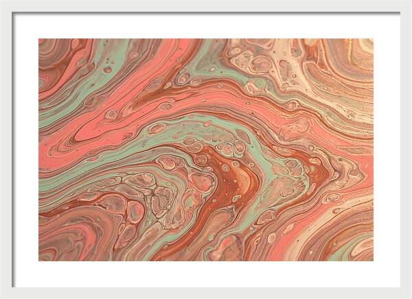 Fluid Harmony In Coral Pink And Mint Green