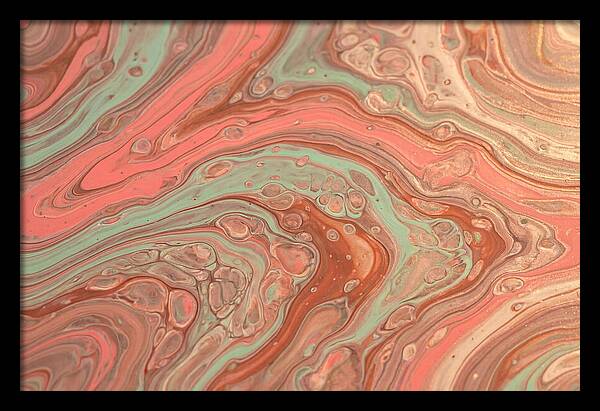 Fluid Harmony In Coral Pink And Mint Green