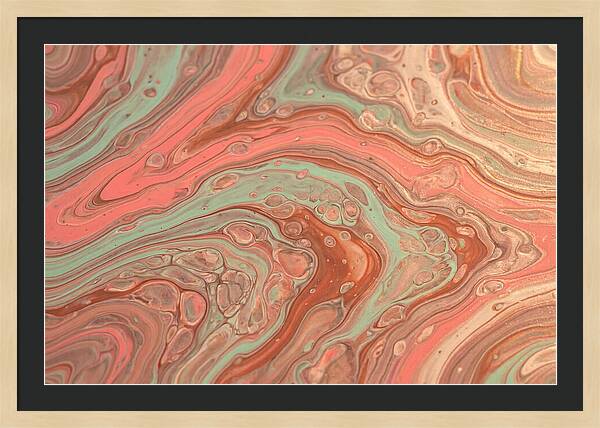 Fluid Harmony In Coral Pink And Mint Green