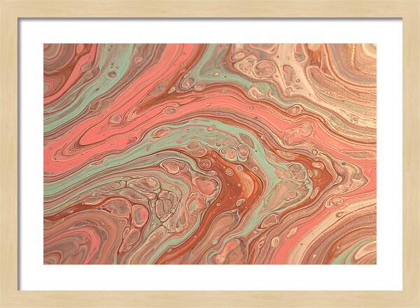 Fluid Harmony In Coral Pink And Mint Green