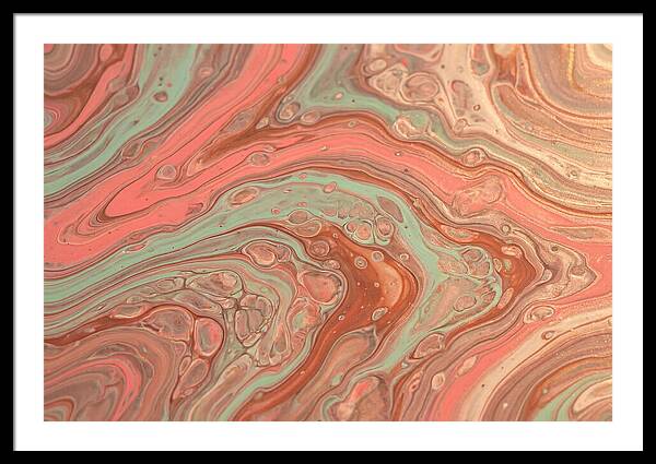 Fluid Harmony In Coral Pink And Mint Green