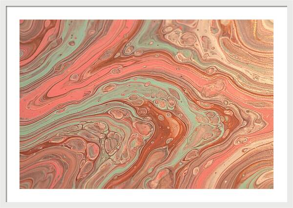Fluid Harmony In Coral Pink And Mint Green