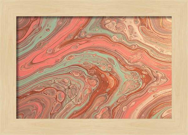 Fluid Harmony In Coral Pink And Mint Green