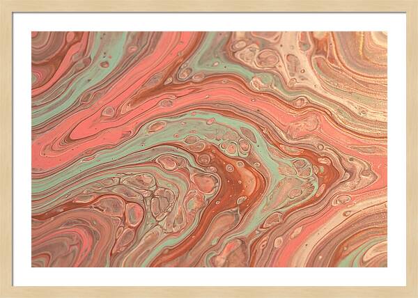 Fluid Harmony In Coral Pink And Mint Green