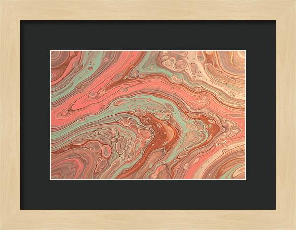 Fluid Harmony In Coral Pink And Mint Green