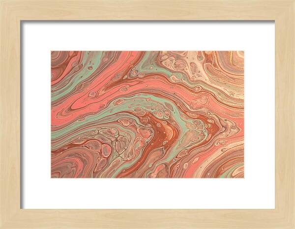 Fluid Harmony In Coral Pink And Mint Green