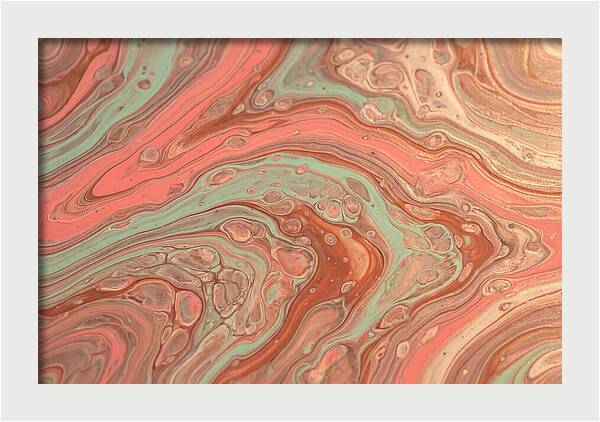 Fluid Harmony In Coral Pink And Mint Green