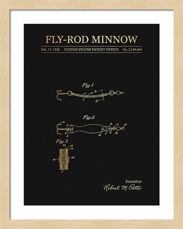 Fly Rod Minnow Gold Patent Us2149464a