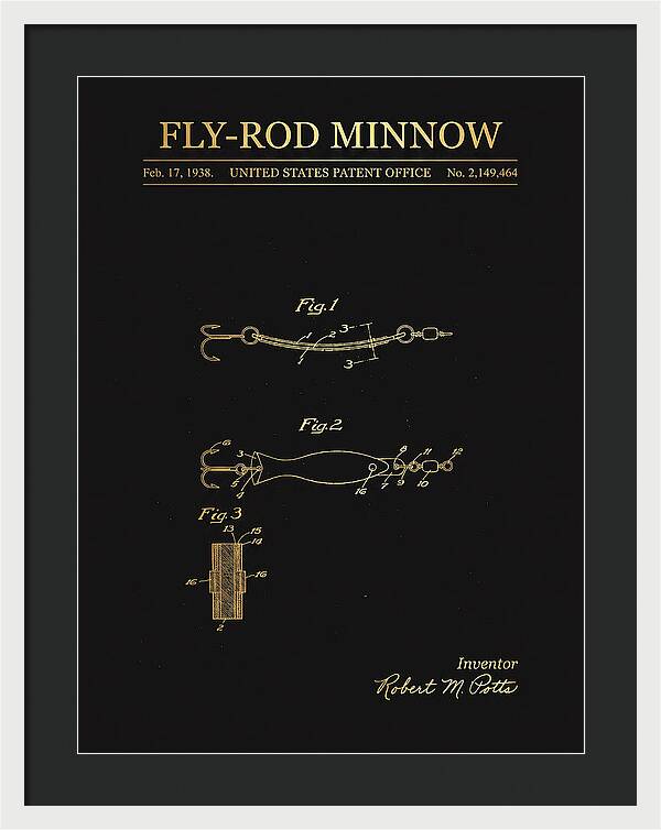 Fly Rod Minnow Gold Patent Us2149464a