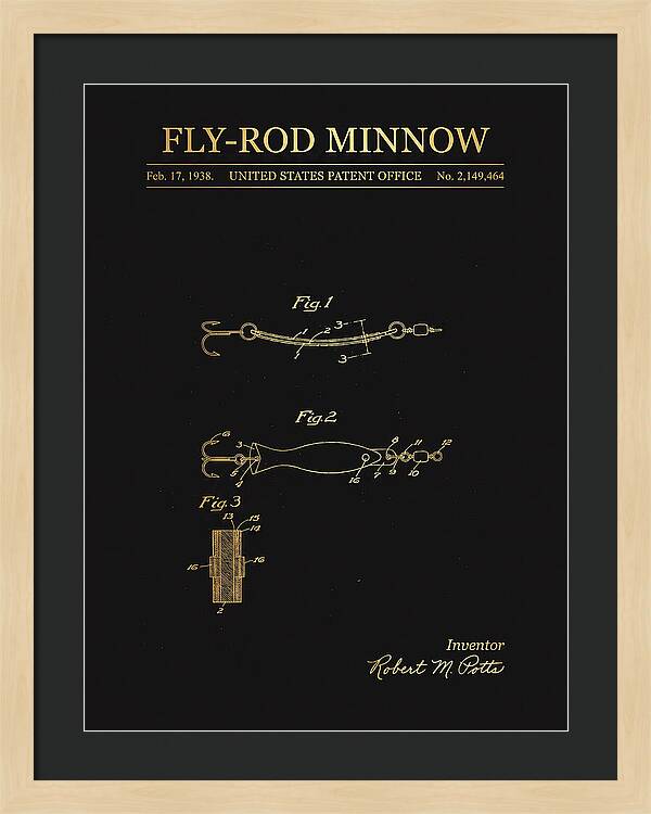 Fly Rod Minnow Gold Patent Us2149464a