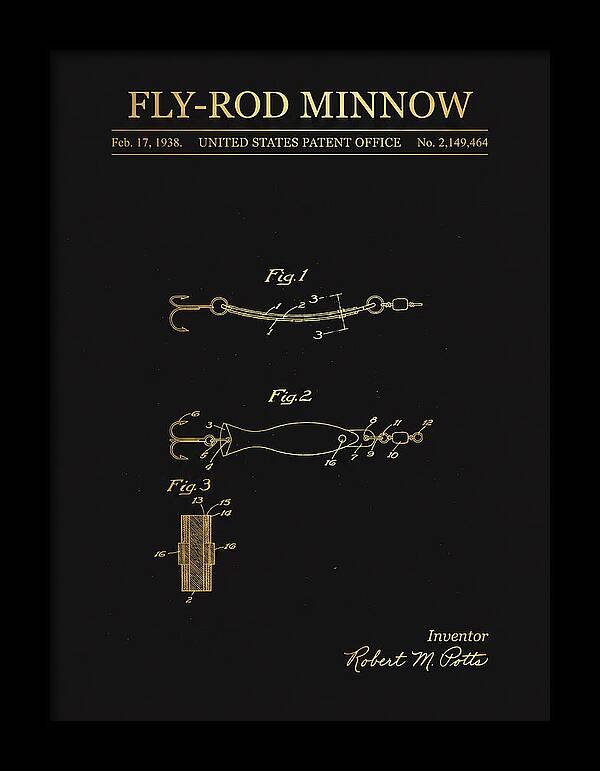 Fly Rod Minnow Gold Patent Us2149464a