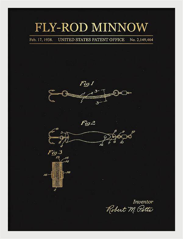Fly Rod Minnow Gold Patent Us2149464a