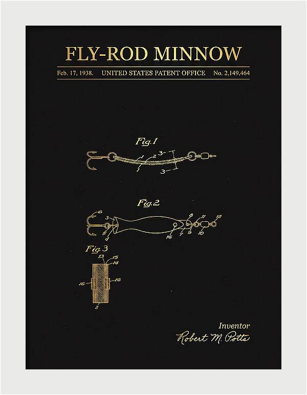 Fly Rod Minnow Gold Patent Us2149464a