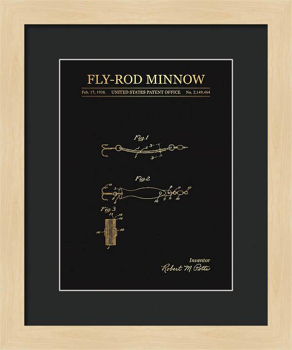 Fly Rod Minnow Gold Patent Us2149464a
