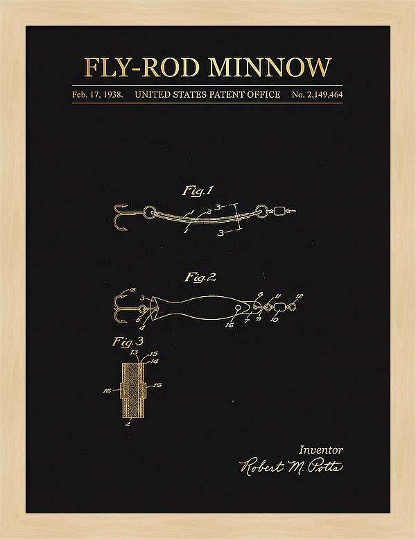 Fly Rod Minnow Gold Patent Us2149464a