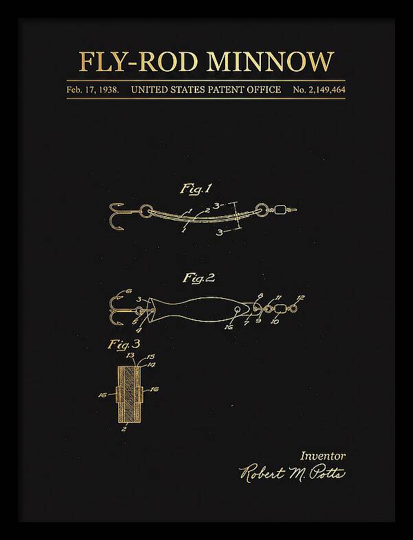 Fly Rod Minnow Gold Patent Us2149464a