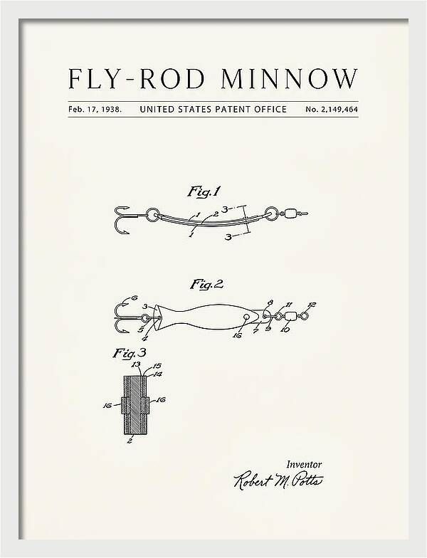 Fly Rod Minnow Minimalist Patent Us2149464a