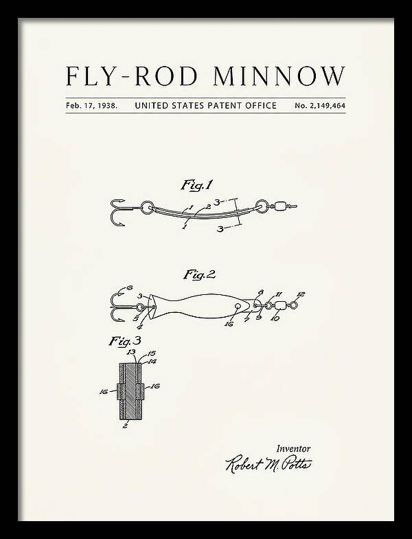 Fly Rod Minnow Minimalist Patent Us2149464a