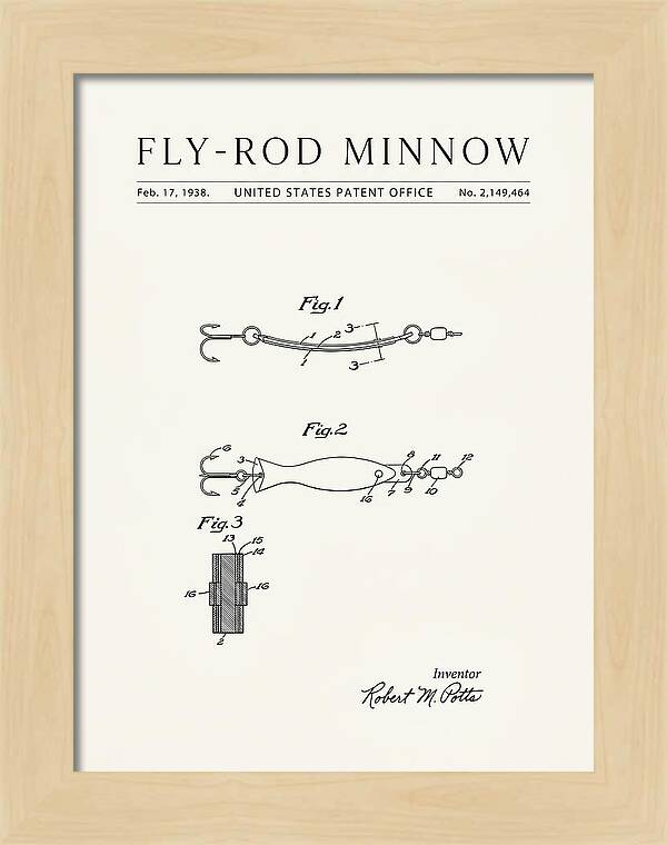 Fly Rod Minnow Minimalist Patent Us2149464a