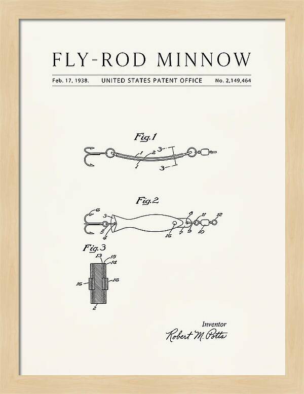 Fly Rod Minnow Minimalist Patent Us2149464a