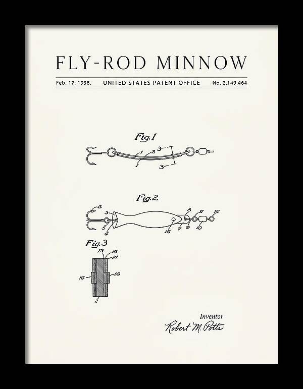 Fly Rod Minnow Minimalist Patent Us2149464a
