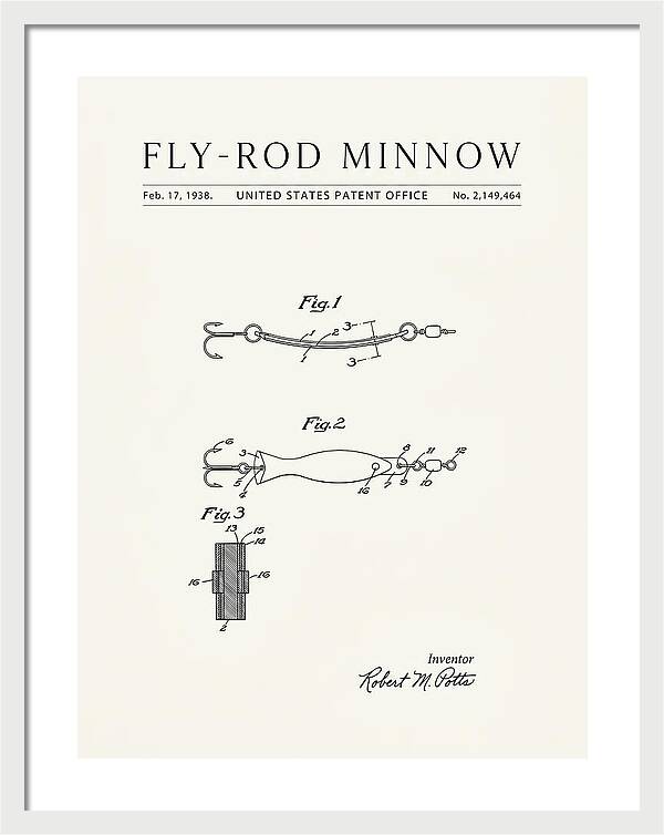 Fly Rod Minnow Minimalist Patent Us2149464a