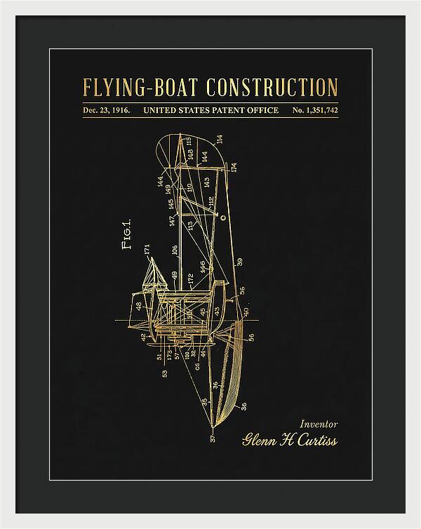 Flying Boat Construction Gold Patent Us1351742