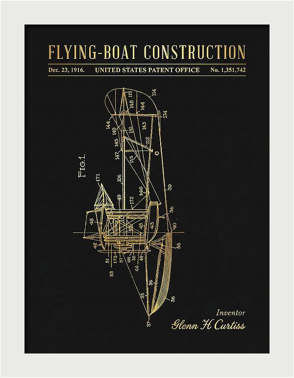 Flying Boat Construction Gold Patent Us1351742