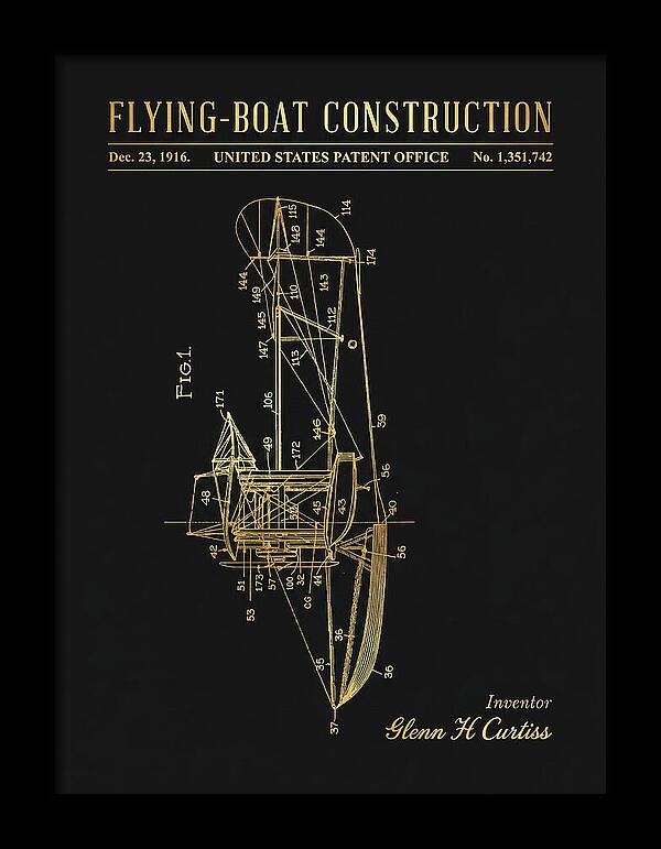 Flying Boat Construction Gold Patent Us1351742