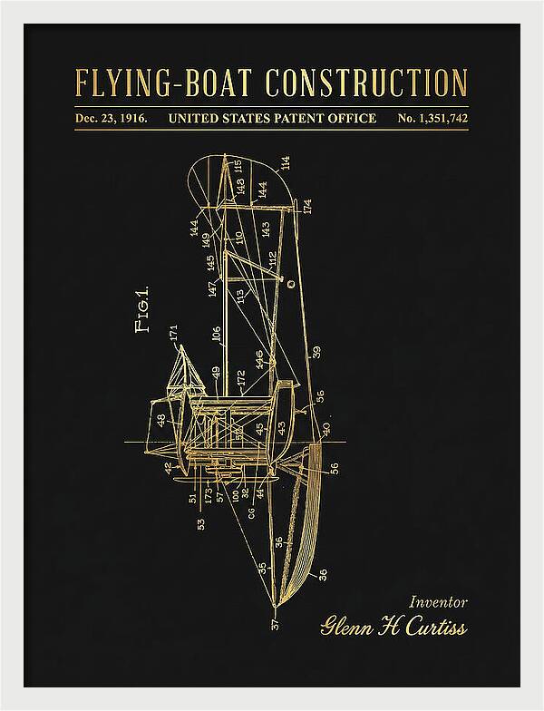 Flying Boat Construction Gold Patent Us1351742