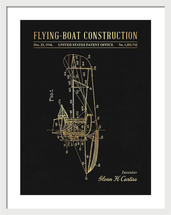 Flying Boat Construction Gold Patent Us1351742