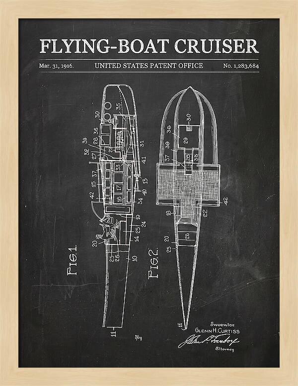 Flying Boat Cruiser Chalkboard Patent Us1283684