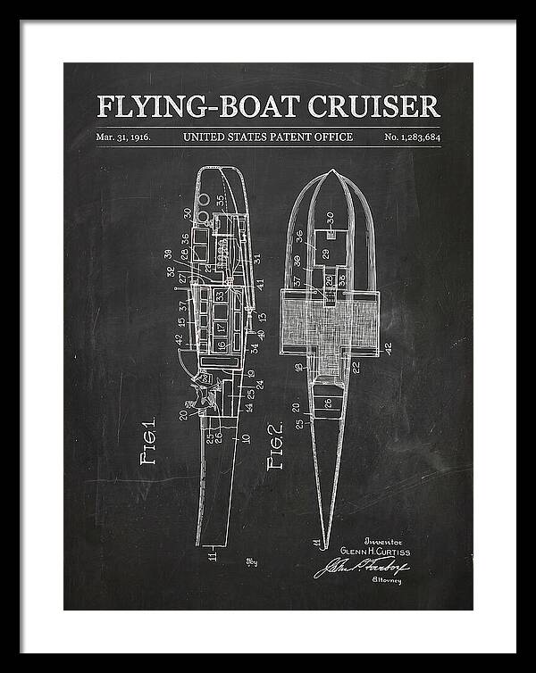 Flying Boat Cruiser Chalkboard Patent Us1283684