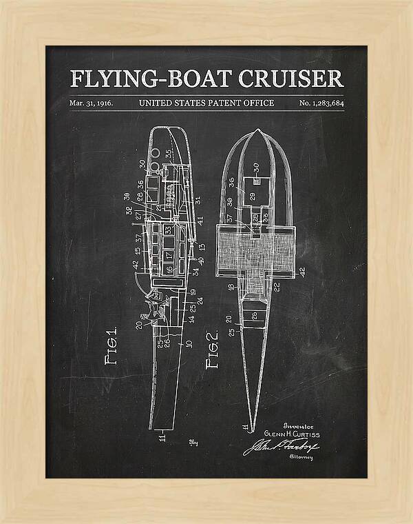 Flying Boat Cruiser Chalkboard Patent Us1283684