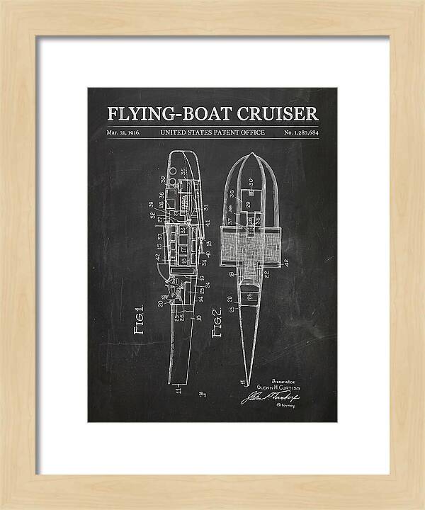 Flying Boat Cruiser Chalkboard Patent Us1283684