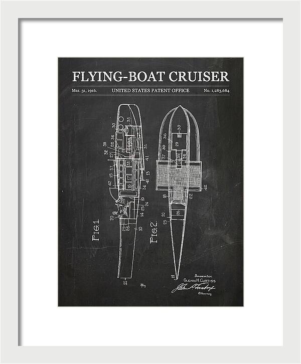 Flying Boat Cruiser Chalkboard Patent Us1283684