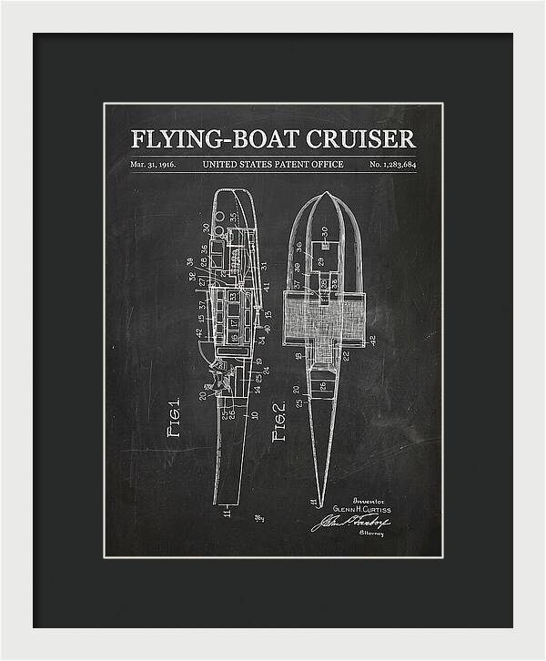 Flying Boat Cruiser Chalkboard Patent Us1283684