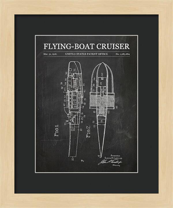Flying Boat Cruiser Chalkboard Patent Us1283684