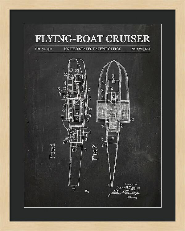 Flying Boat Cruiser Chalkboard Patent Us1283684