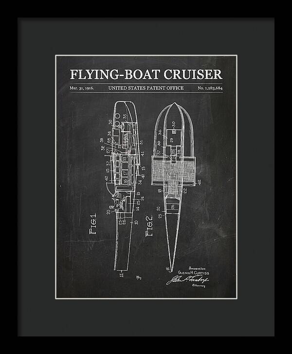 Flying Boat Cruiser Chalkboard Patent Us1283684