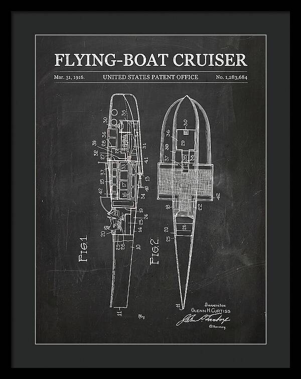Flying Boat Cruiser Chalkboard Patent Us1283684