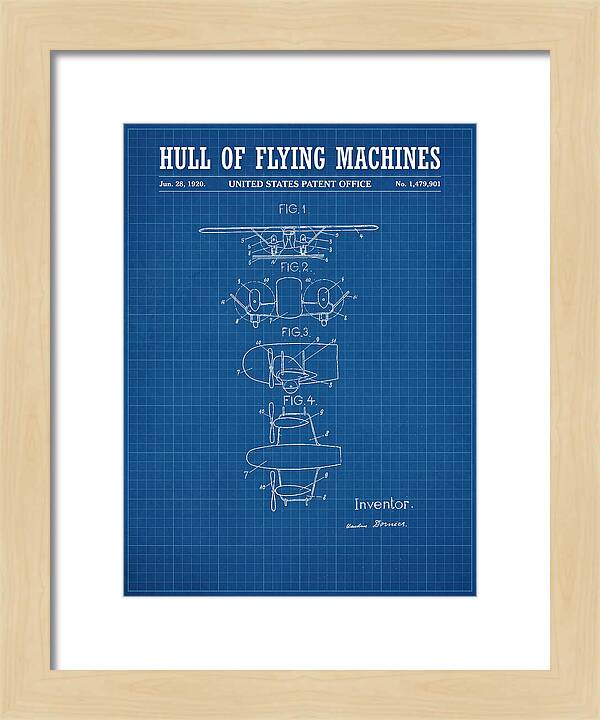 Flying Boat Hull Blueprint Patent Us1479901