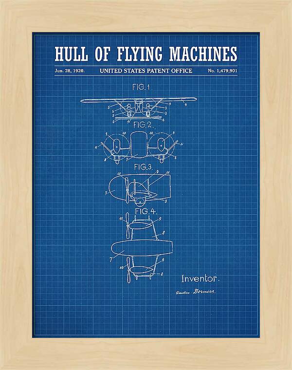 Flying Boat Hull Blueprint Patent Us1479901