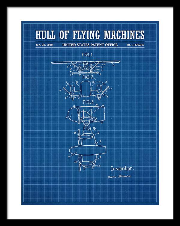 Flying Boat Hull Blueprint Patent Us1479901