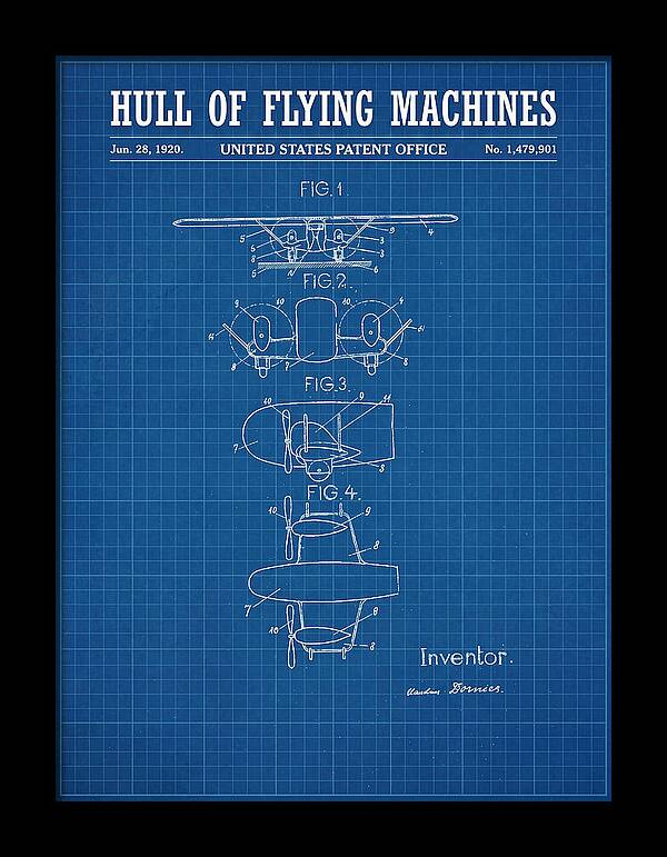 Flying Boat Hull Blueprint Patent Us1479901