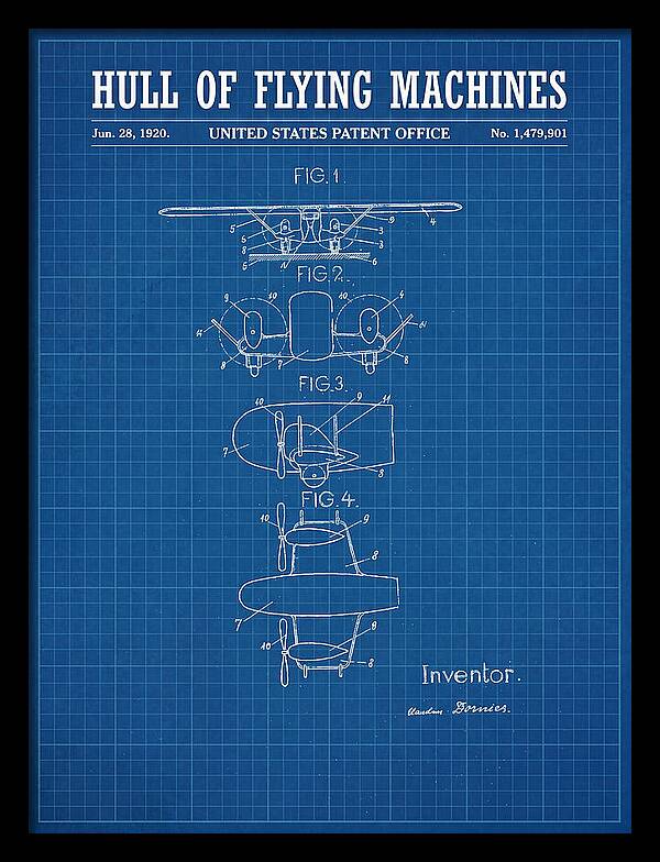 Flying Boat Hull Blueprint Patent Us1479901