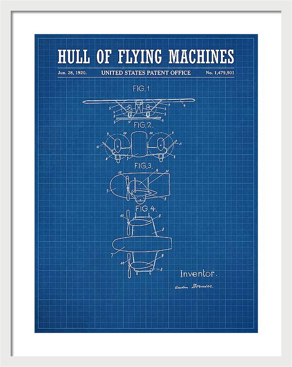 Flying Boat Hull Blueprint Patent Us1479901